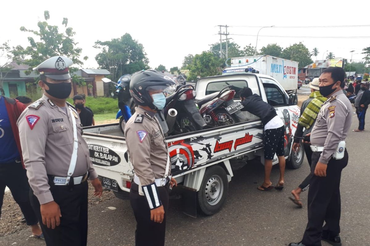 Polisi Gorontalo amankan puluhan motor diduga untuk balap liar
