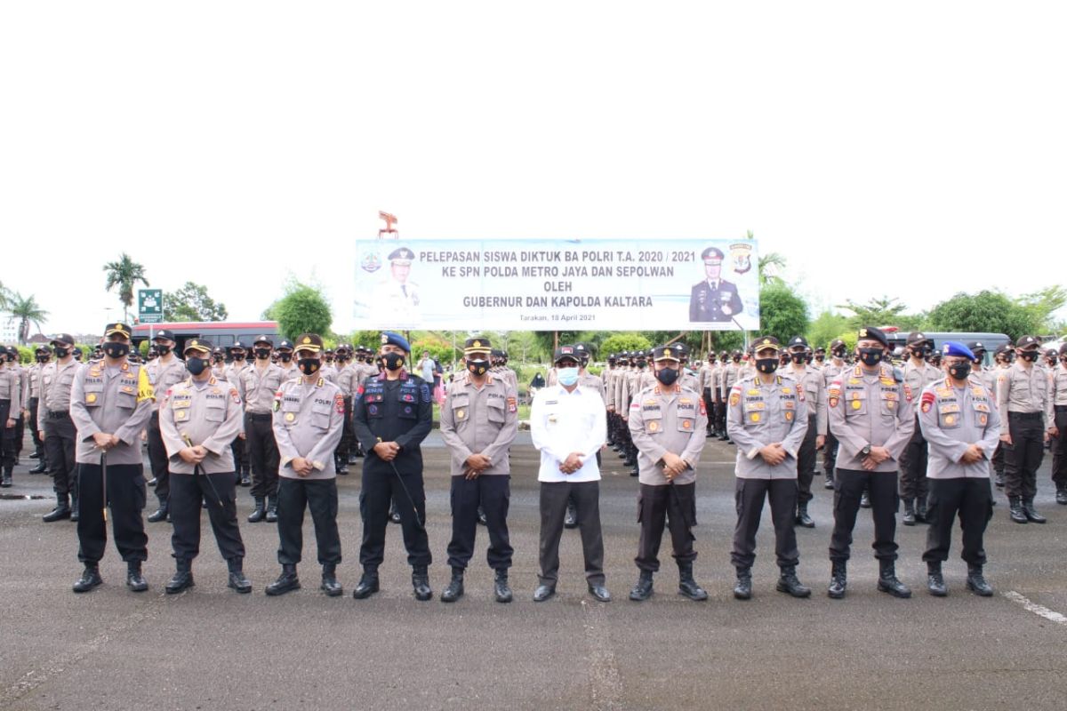 Gubernur dan Kapolda Kaltara pimpin apel pemberangkatan 408 siswa Diktuk Bintara Polri