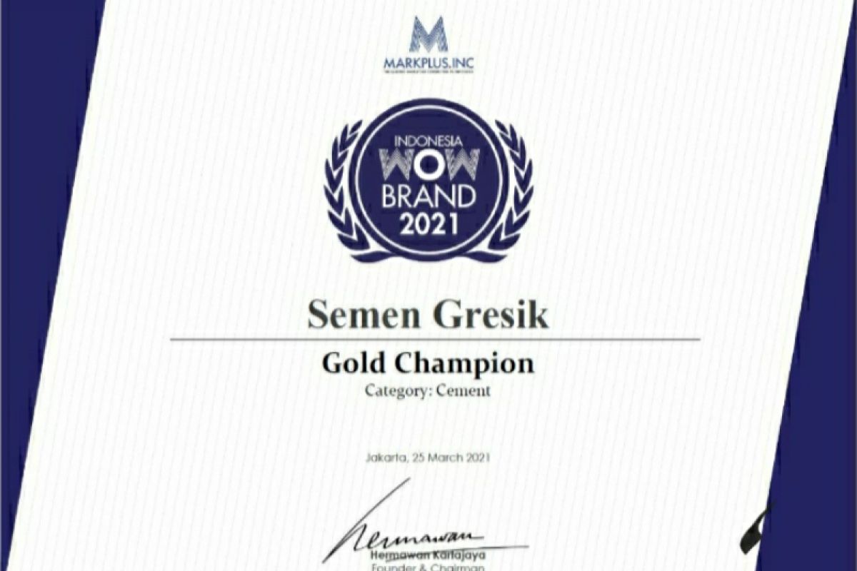 Semen Gresik berjaya di WOW Brand 2021, raih Gold Champion