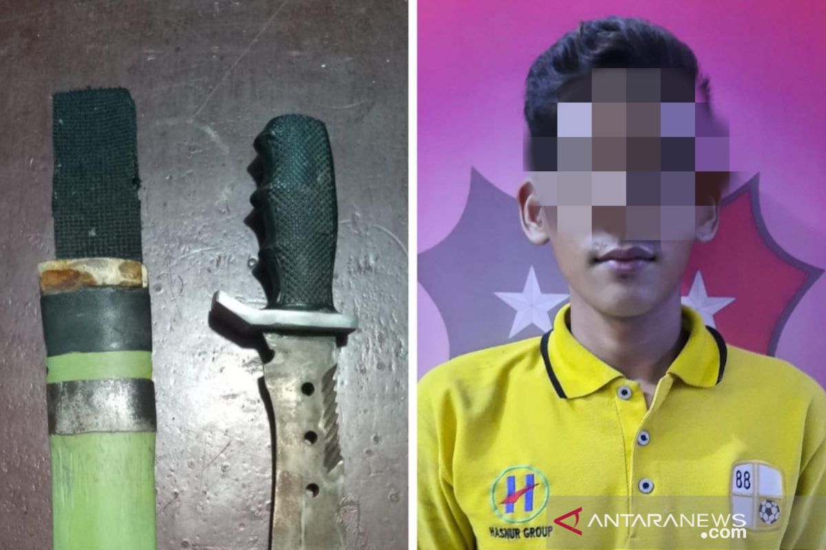 Warga HSU tertangkap bawa sajam saat 'Mewarung' di Haur Gading