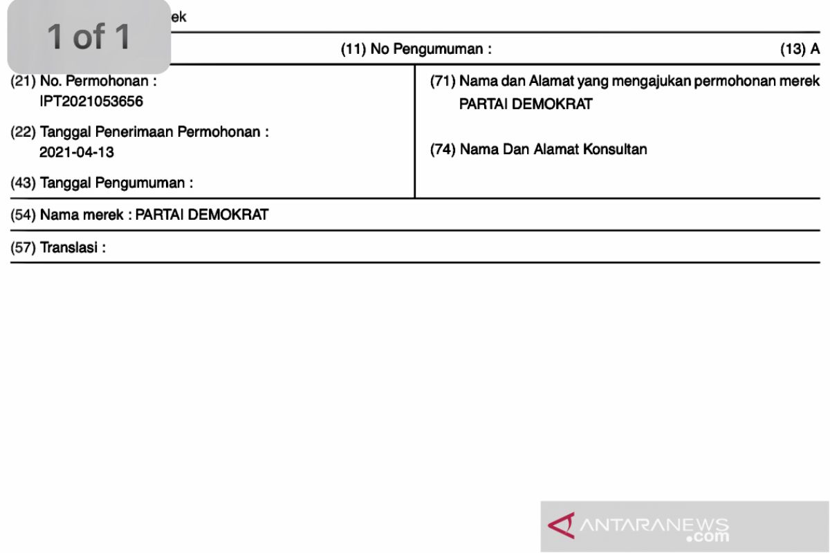 Demokrat tegaskan nama dan logo didaftarkan bukan atas nama pribadi