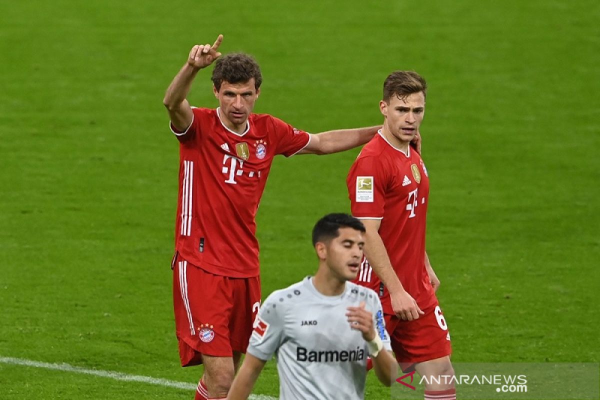 Bayern Muenchen "kunci" gelar juara Liga Jerman setelah menang lawanLeverkusen 2-0