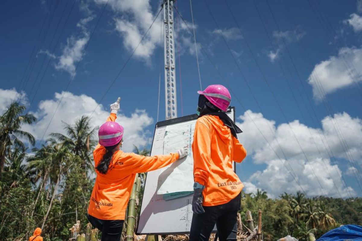 Dua Srikandi PLN, Ikut Dirikan Tower Listrik Darurat di NTT