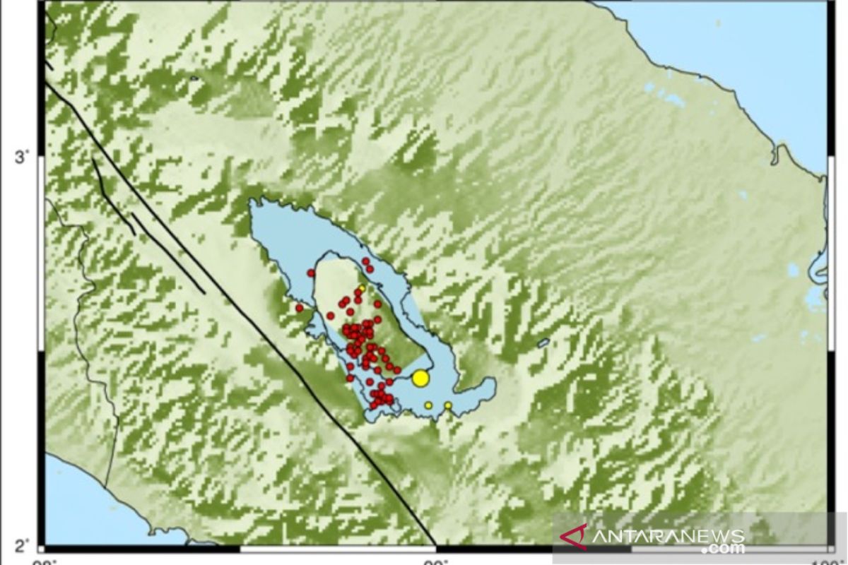 Samosir diguncang 63 gempa dangkal sejak Januari 2021