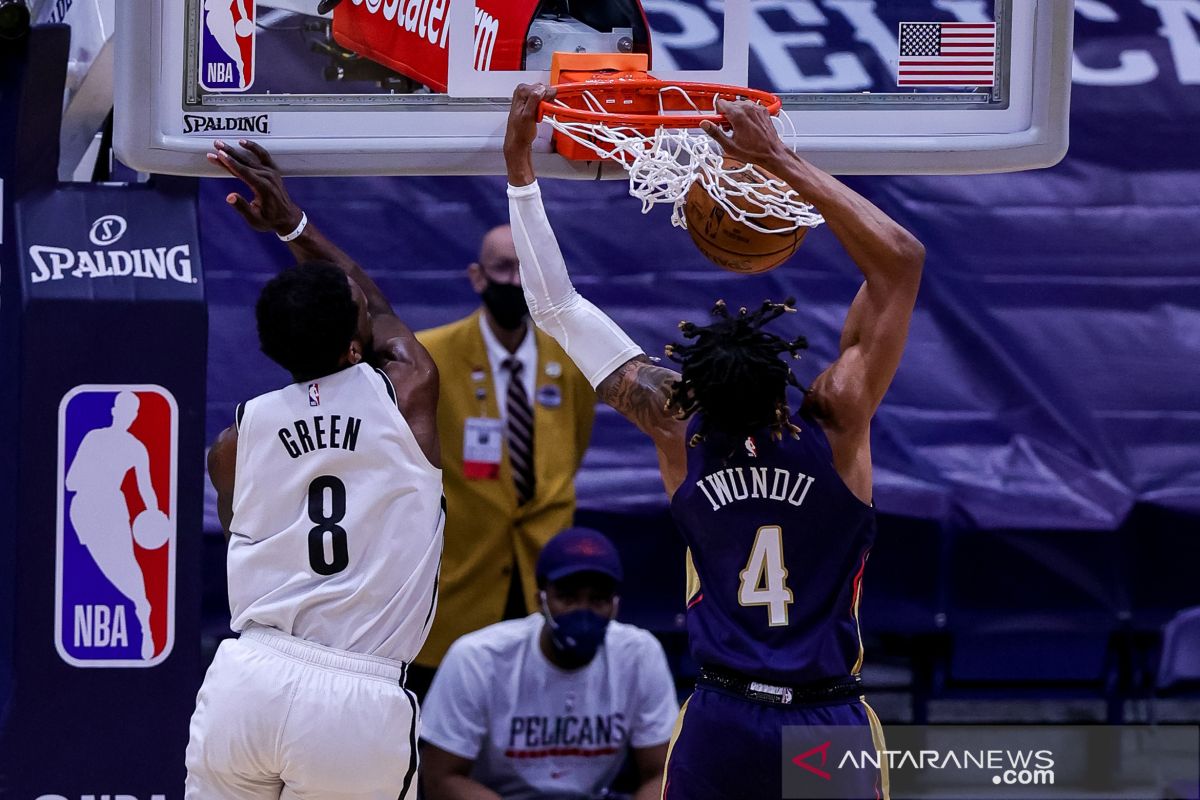 Nets sukses kalahkan Pelicans meski tanpa pemain bintang