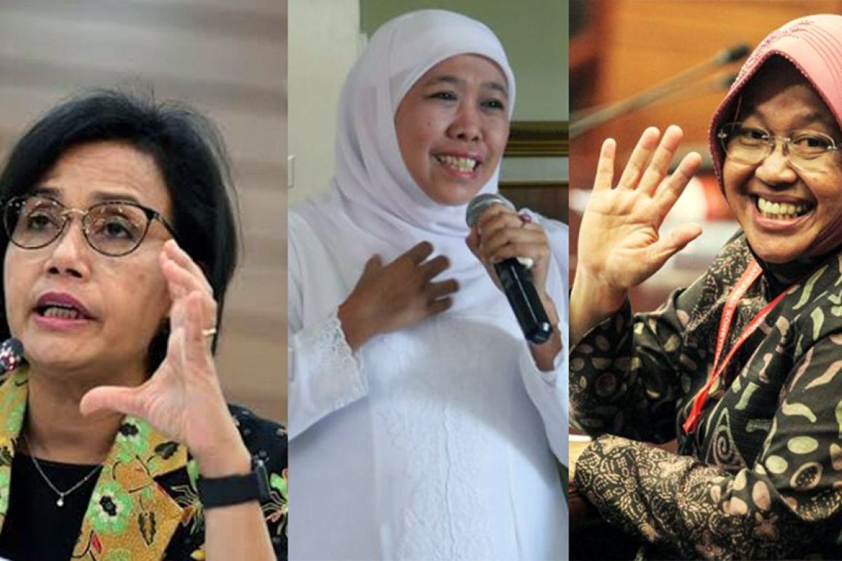 Sri Mulyani, Khofifah, dan Rism merpakan 3 perempuan tervokal di media massa