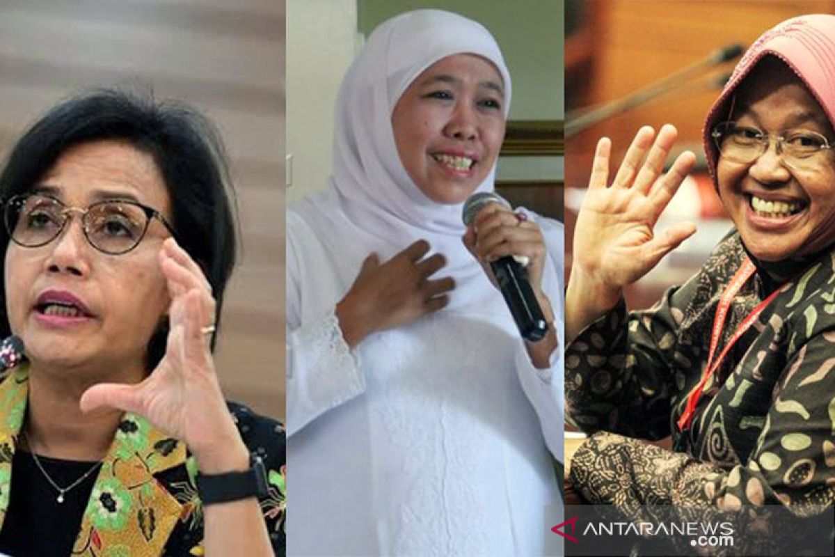 Sri Mulyani, Khofifah dan Tri Rismaharini, tiga perempuan terpopuler dan tervokal di media massa