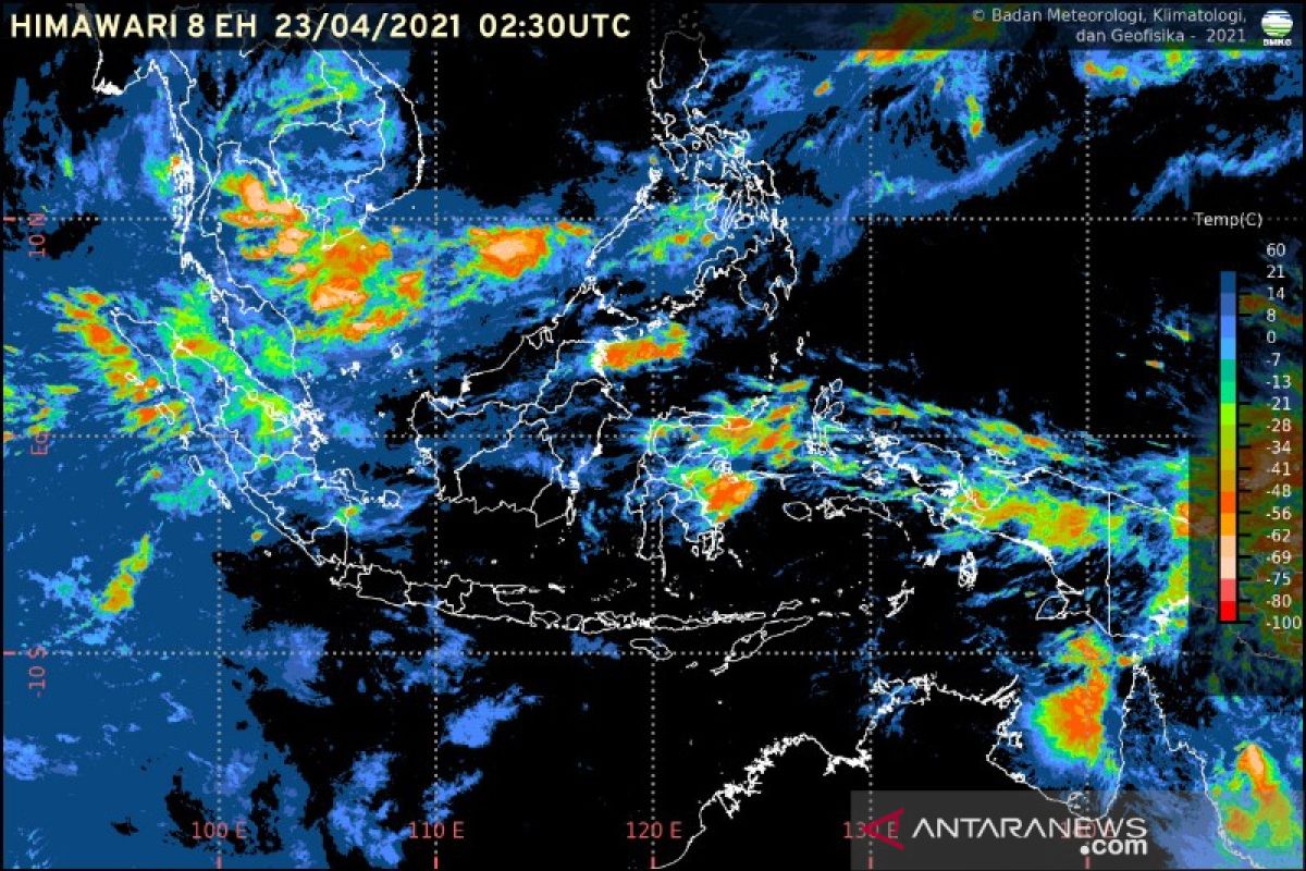 Potensi hujan sedang hingga lebat dapat terjadi di sejumlah wilayah di Indonesia
