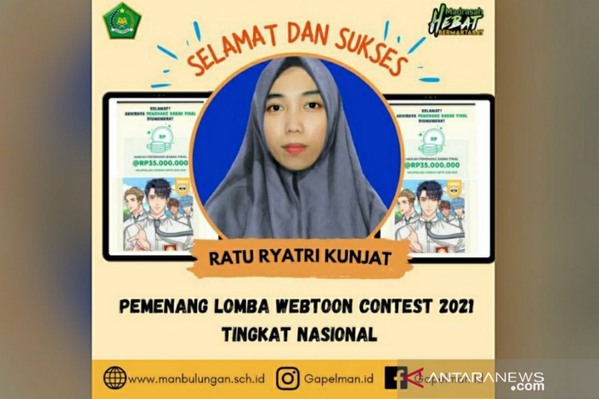 Kepsek MAN bangga, Ratu juara nasional webtoon contest 2021