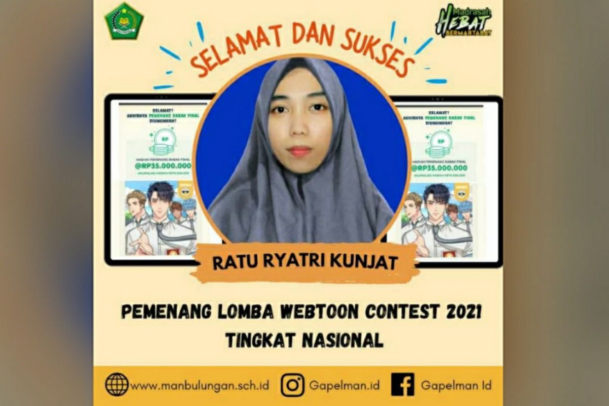 Siswi Madrasah Kaltara juara Webtoon Contest 2021