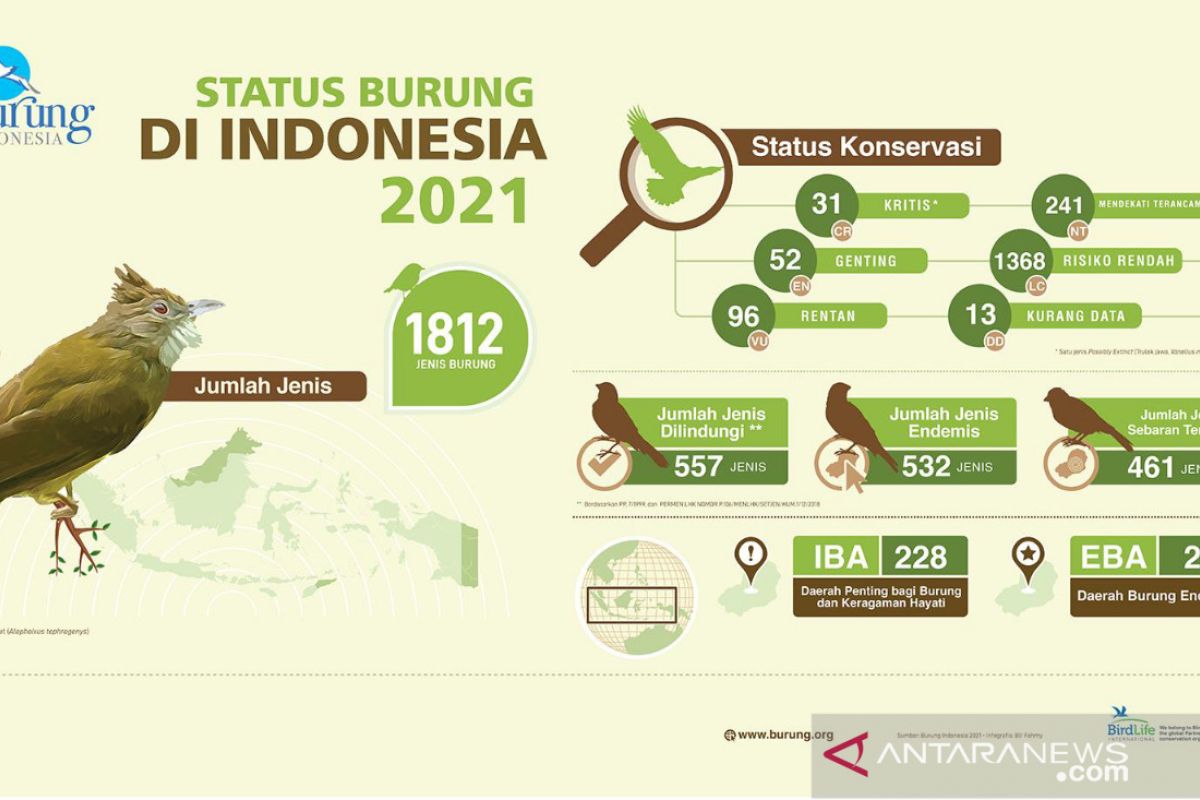 179 jenis burung di Indonesia terancam punah