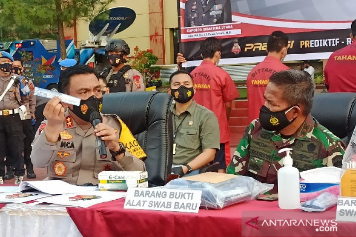 Polda Sumut tetapkan lima tersangka kasus penggunaan alat uji cepat COVID-19 bekas