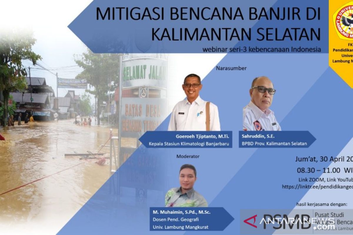 ULM gelar webinar mitigasi bencana banjir di Kalimantan Selatan