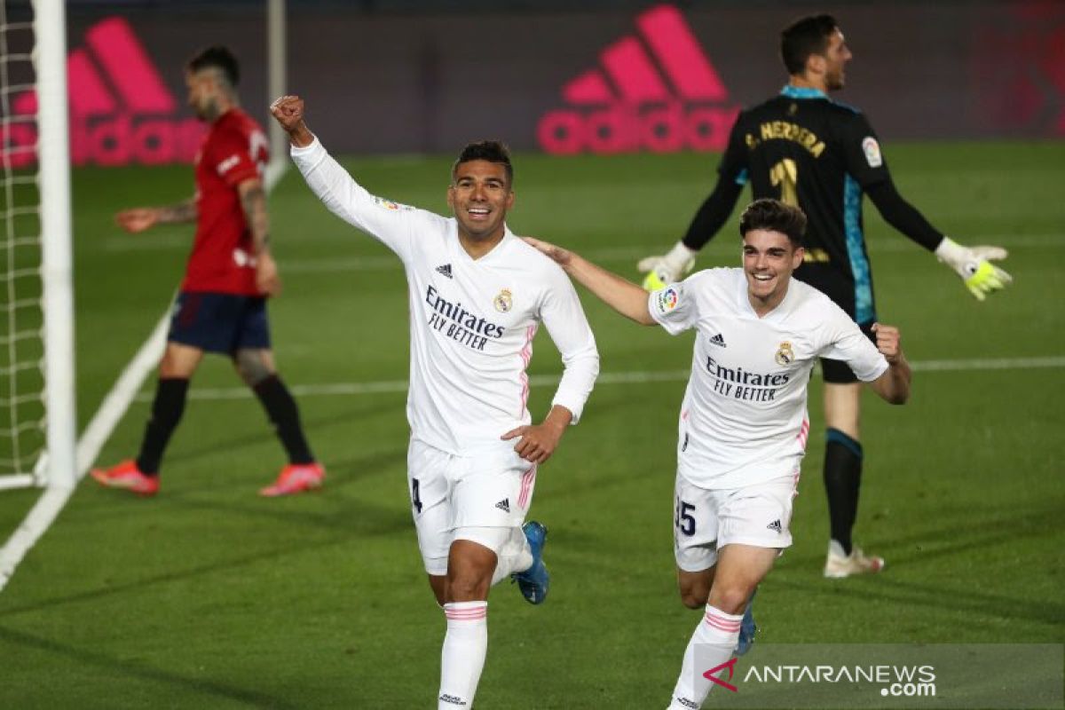 Hajar Osasuna 2-0, Real Madrid terus tempel Atletico