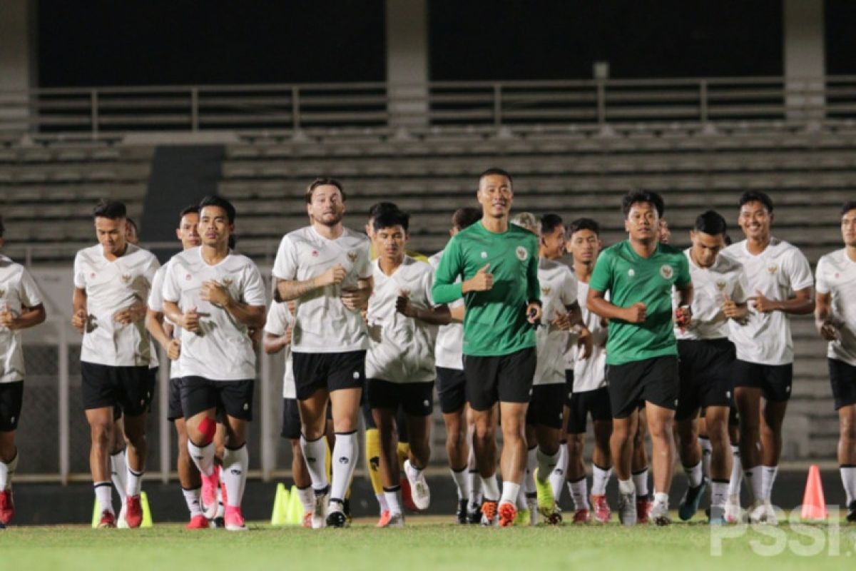 Timnas Indonesia antusias jalani latihan perdana hadapi prapiala dunia 20222