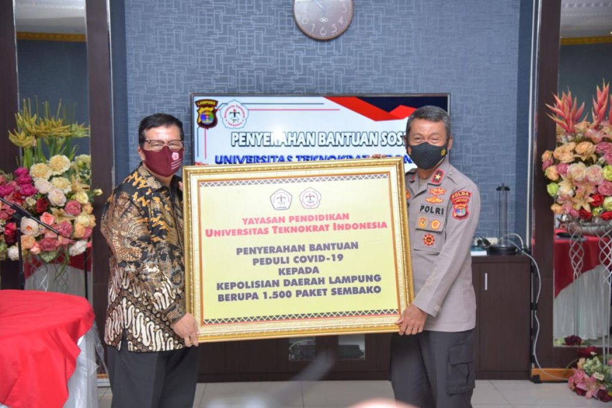 Polda Lampung terima bantuan 1.500 sembako dari Universitas Teknokrat