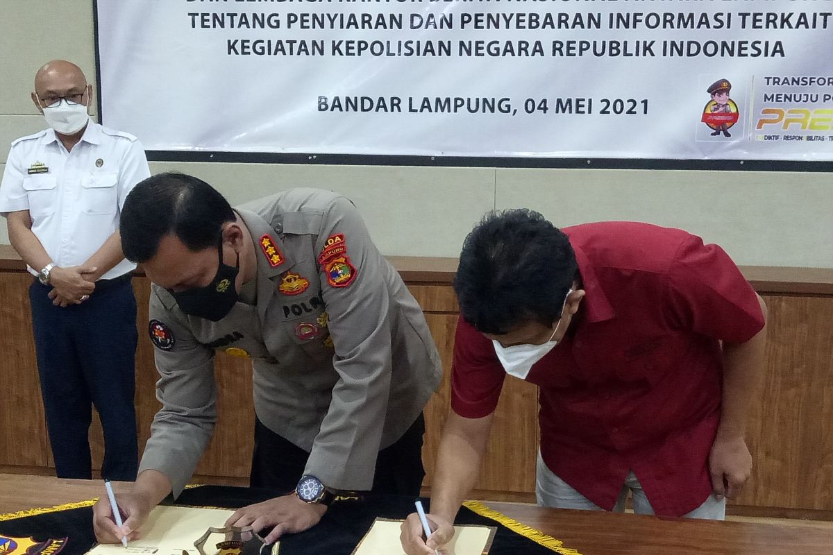 Polda Lampung dan LKBN ANTARA-RRI jalin kerja sama pemberitaan