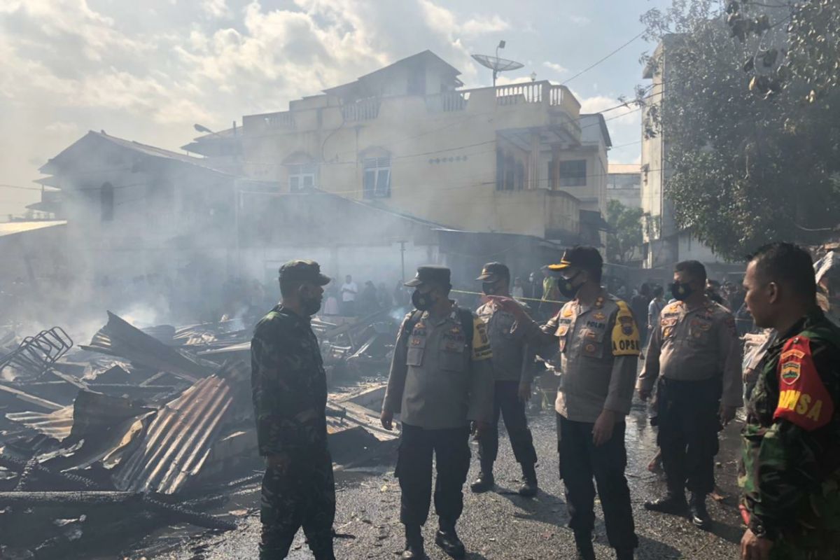 Polisi masih selidiki penyebab kebakaran di Pasar Belakang Sibolga