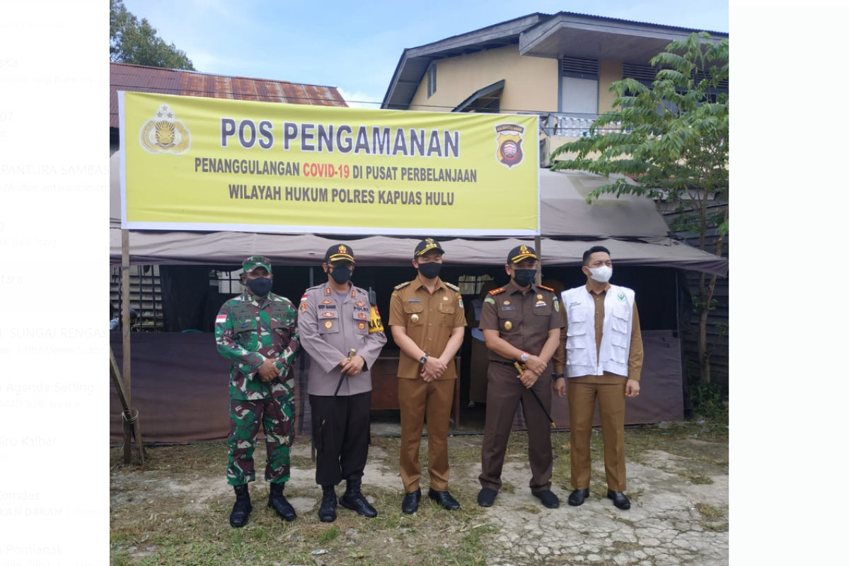 Polres Kapuas Hulu dirikan pos penganggulangan COVID-19 di pasar Putussibau