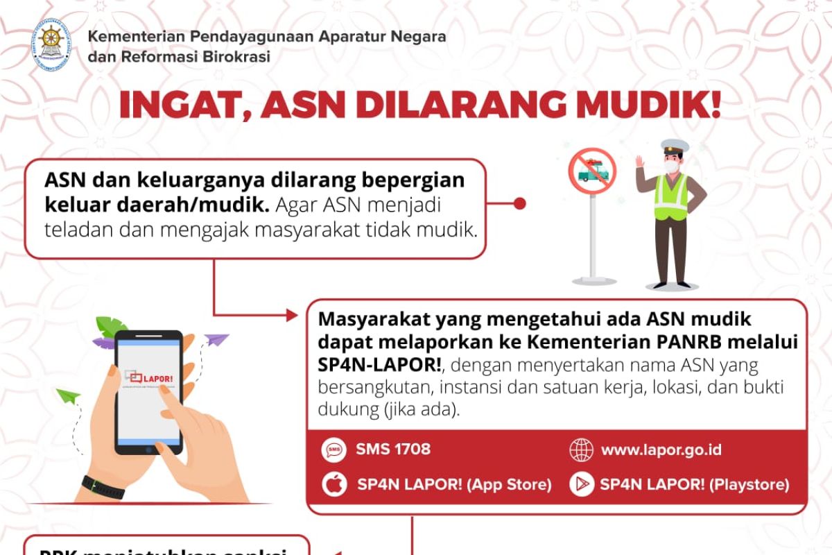 Masyarakat diminta lapor ASN yang nekat mudik Lebaran