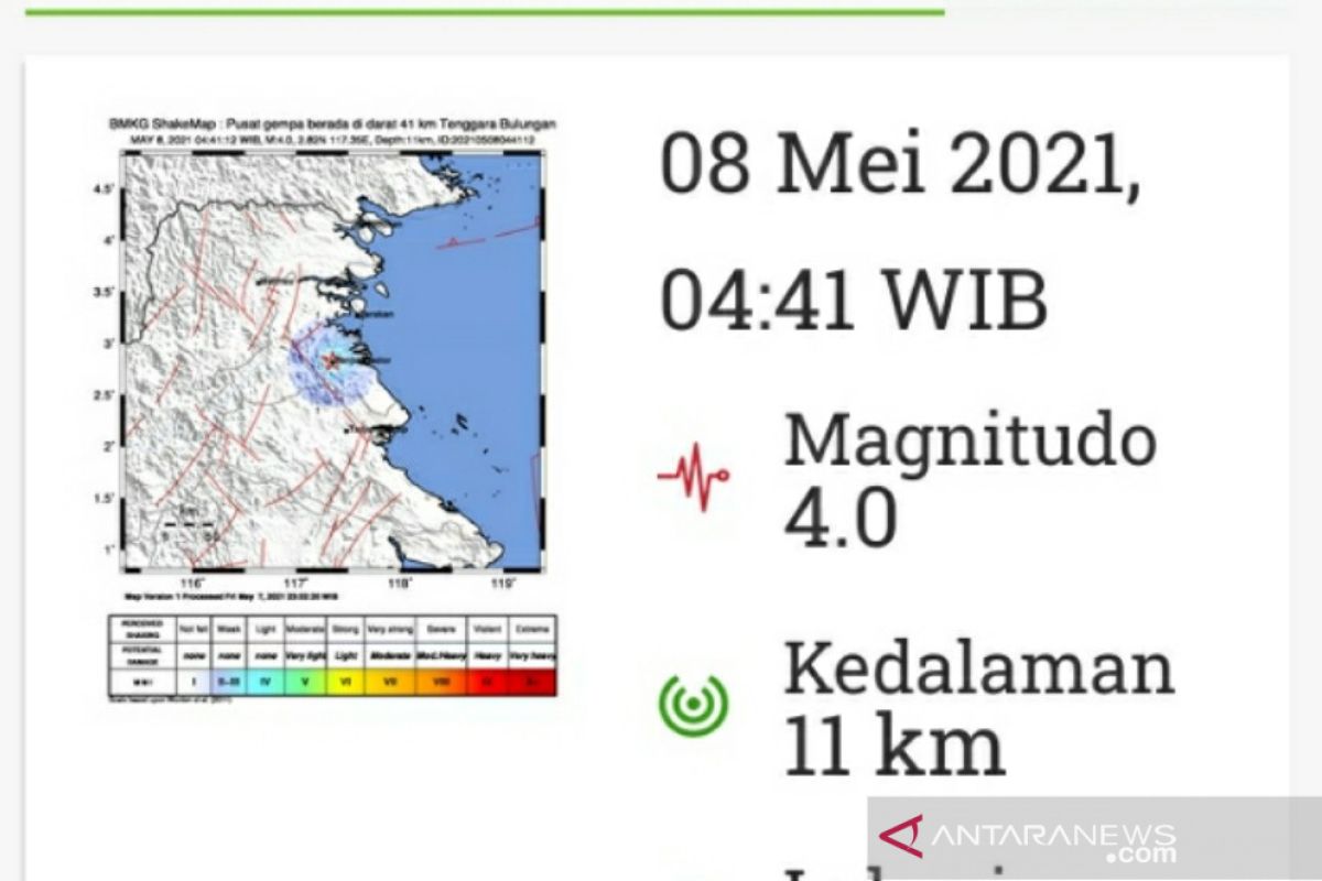 Kaltara digucang gempa