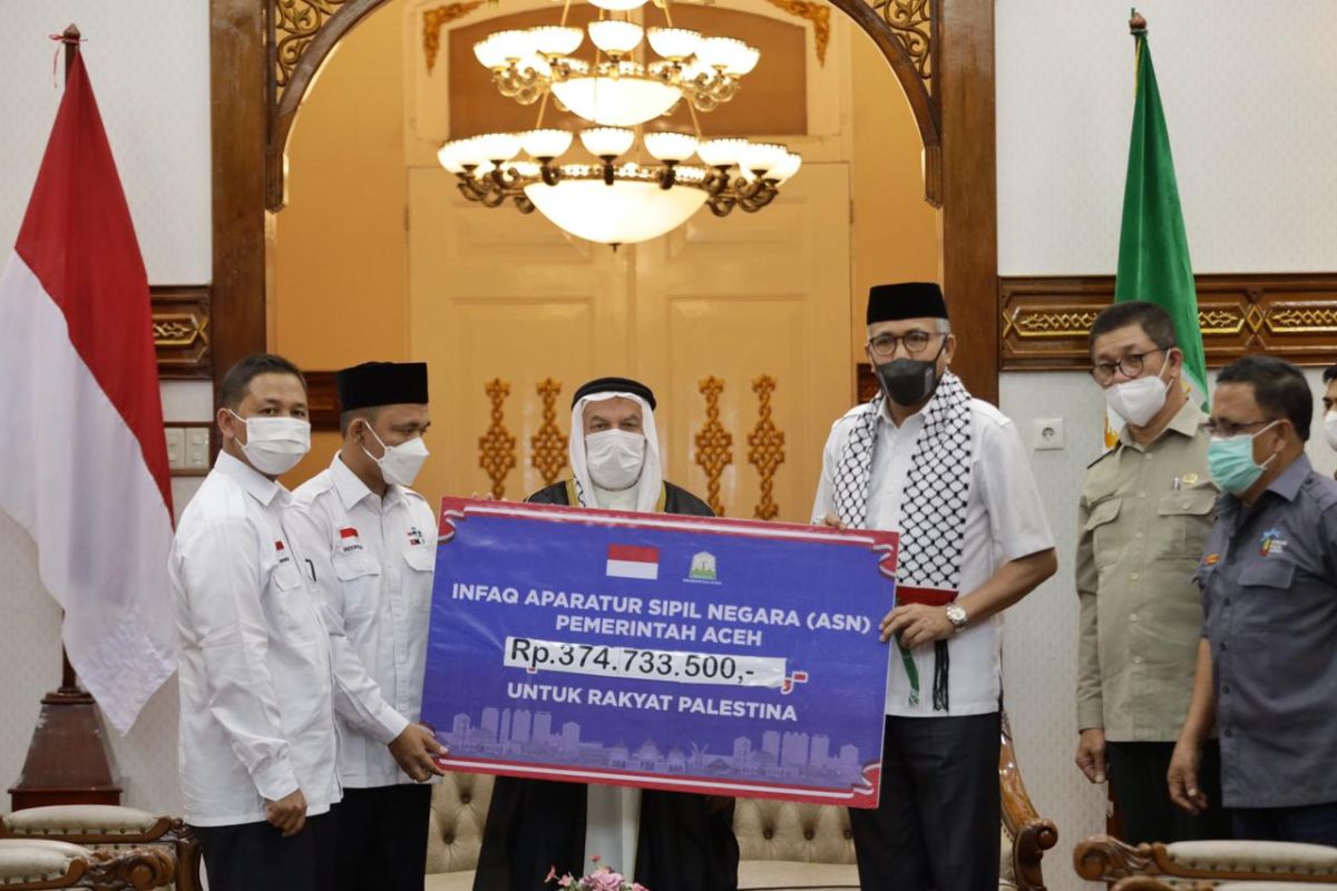 ASN Pemerintah Aceh dan vertikal sumbang Rp374 juta buat Palestina