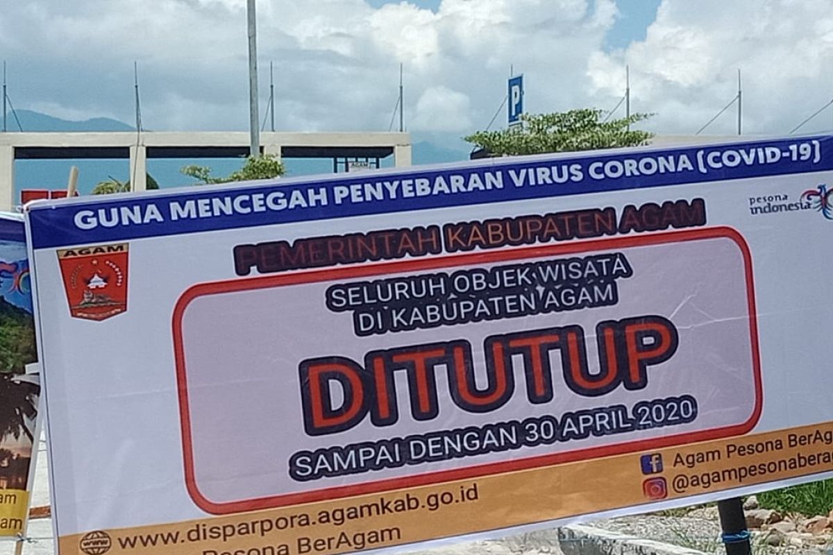 Pemkab Agam bentuk tim dan pasang spanduk objek wisata ditutup