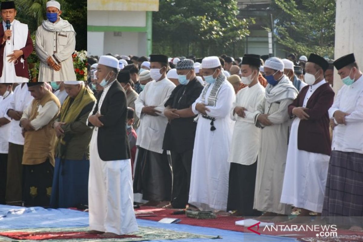 Zona Kuning, Pemkot Tanjungbalai laksanakan Shalat Id terapkan prokes