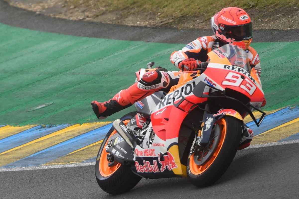 MotoGP: Marquez kuasai trek basah Le Mans di sesi latihan ketiga