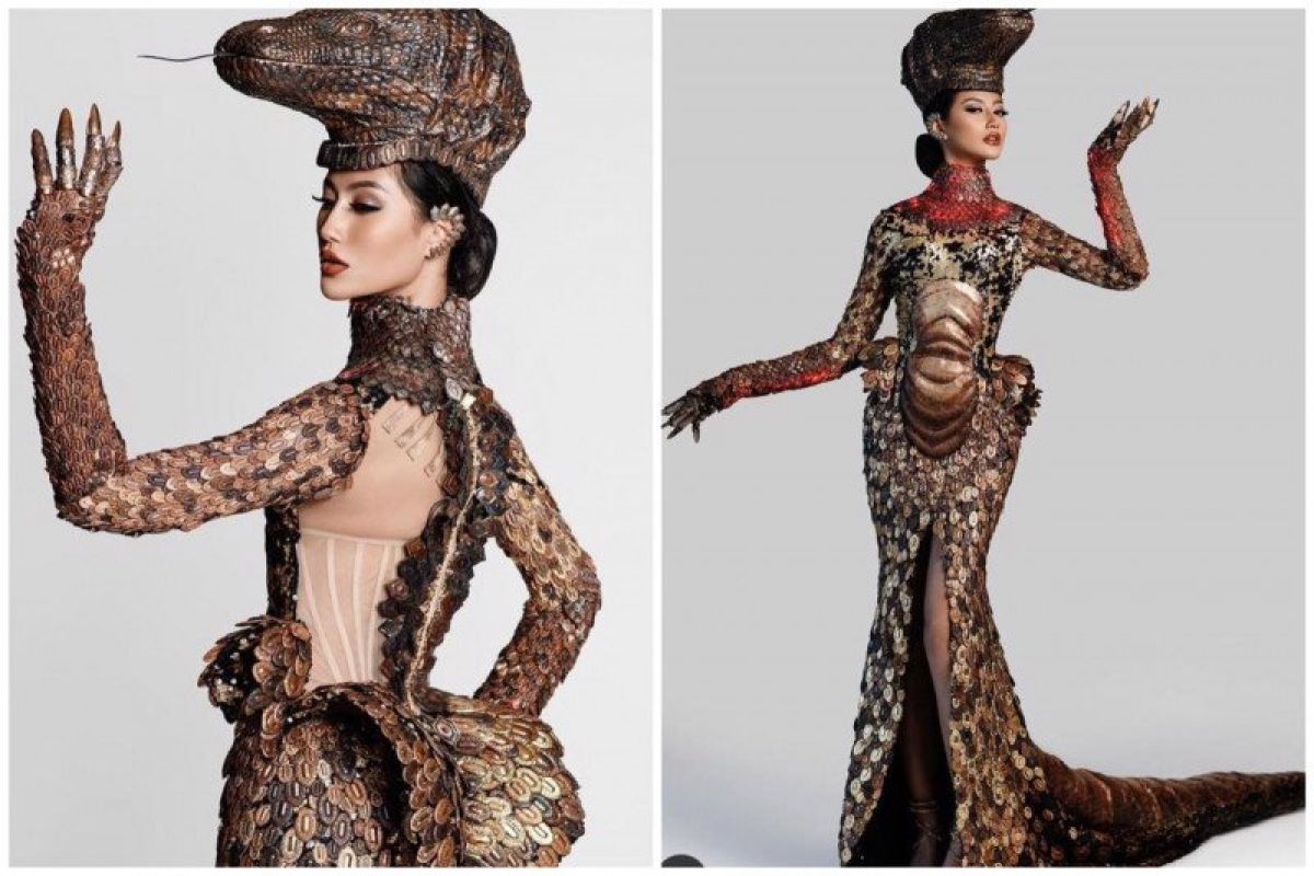 Ayu Maulida kenakan kostum Komodo di kontes Miss Universe