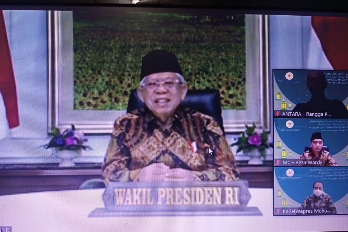 Wapres gelar halal  bihalal virtual dengan jajaran Setwapres dan media