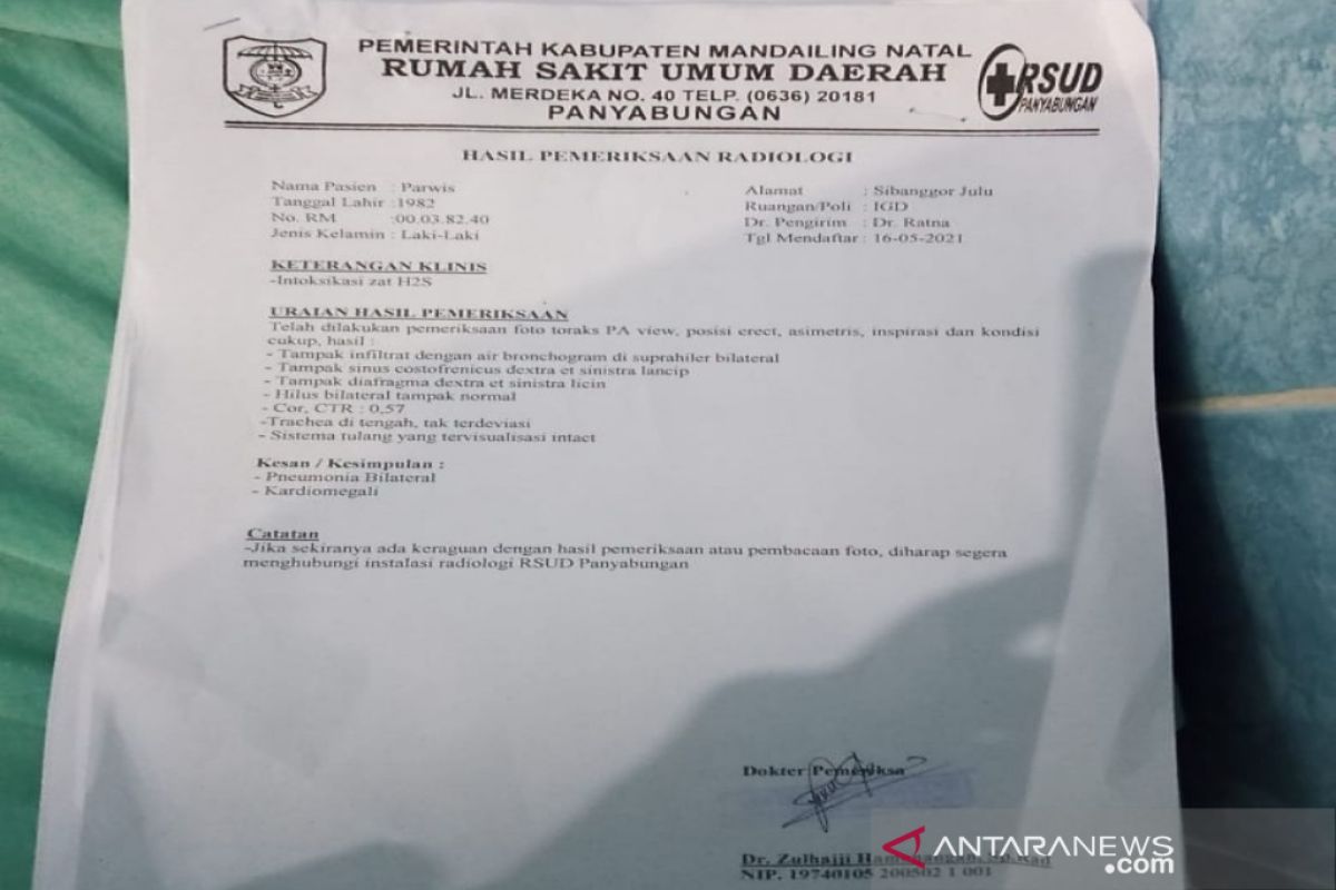 Hasil radiologi pasien menjadi perbincangan, ini penjelasan RSUD Panyabungan