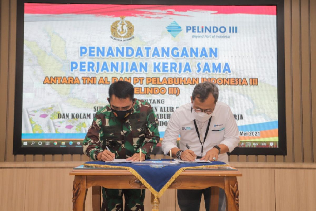 Tingkatkan layanan pelabuhan, Pelindo III kerja sama dengan Pushidrosal TNI AL