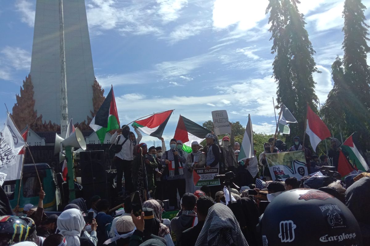 Aksi Bela Palestina di Kota Makassar berlangsung aman dan damai