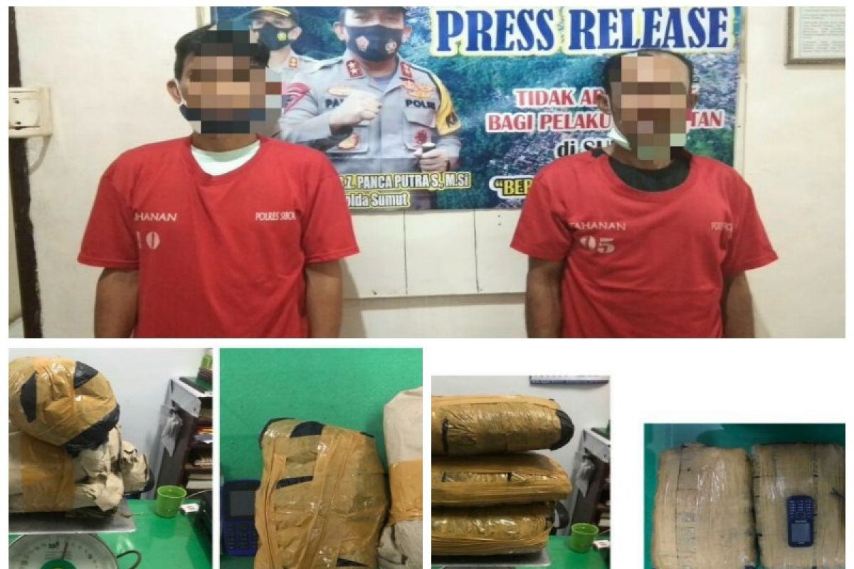 Bawa ganja 25 Kg dari Madina, dua pengedar ini diamankan Polres Sibolga