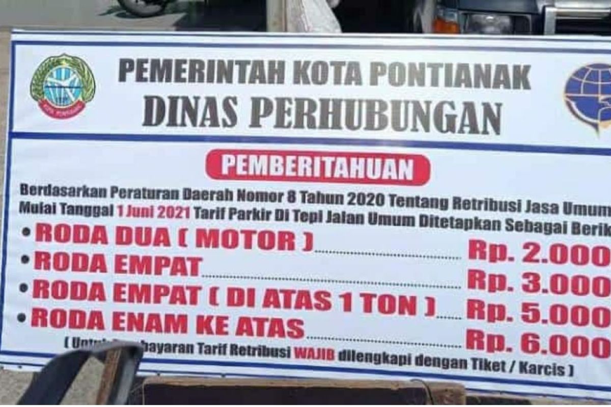 PAD turun, Pemkot Pontianak naikkan tarif parkir