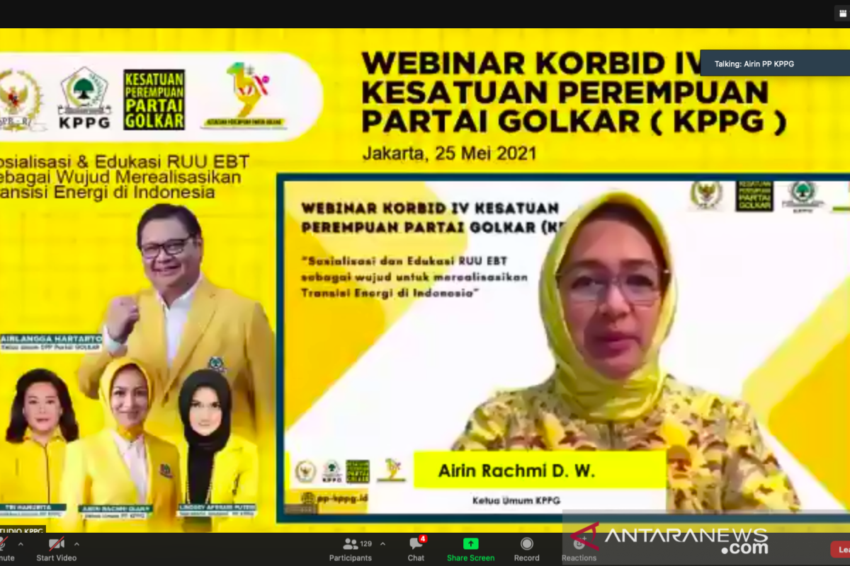 Perempuan Golkar: RUU EBT langkah konkret atasi masalah krisis iklim