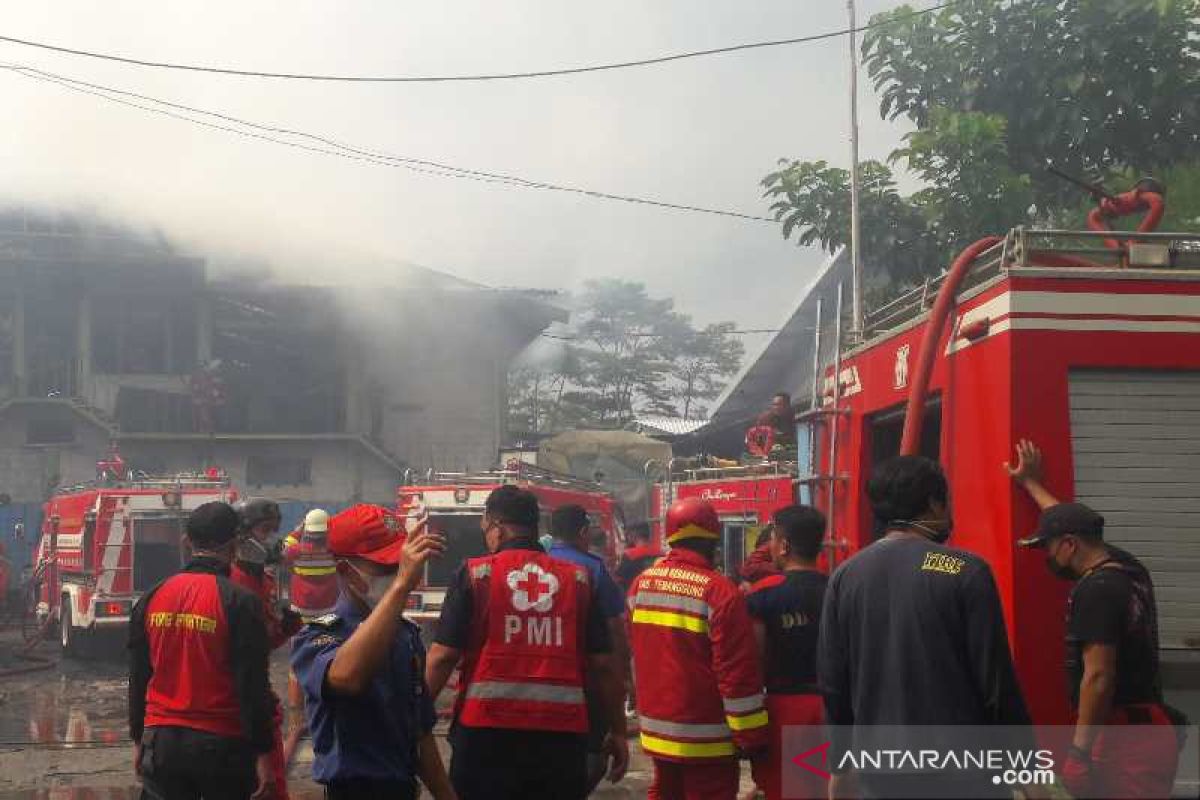 Belasan mobil damkar padamkan kebakaran PT KLU Temanggung