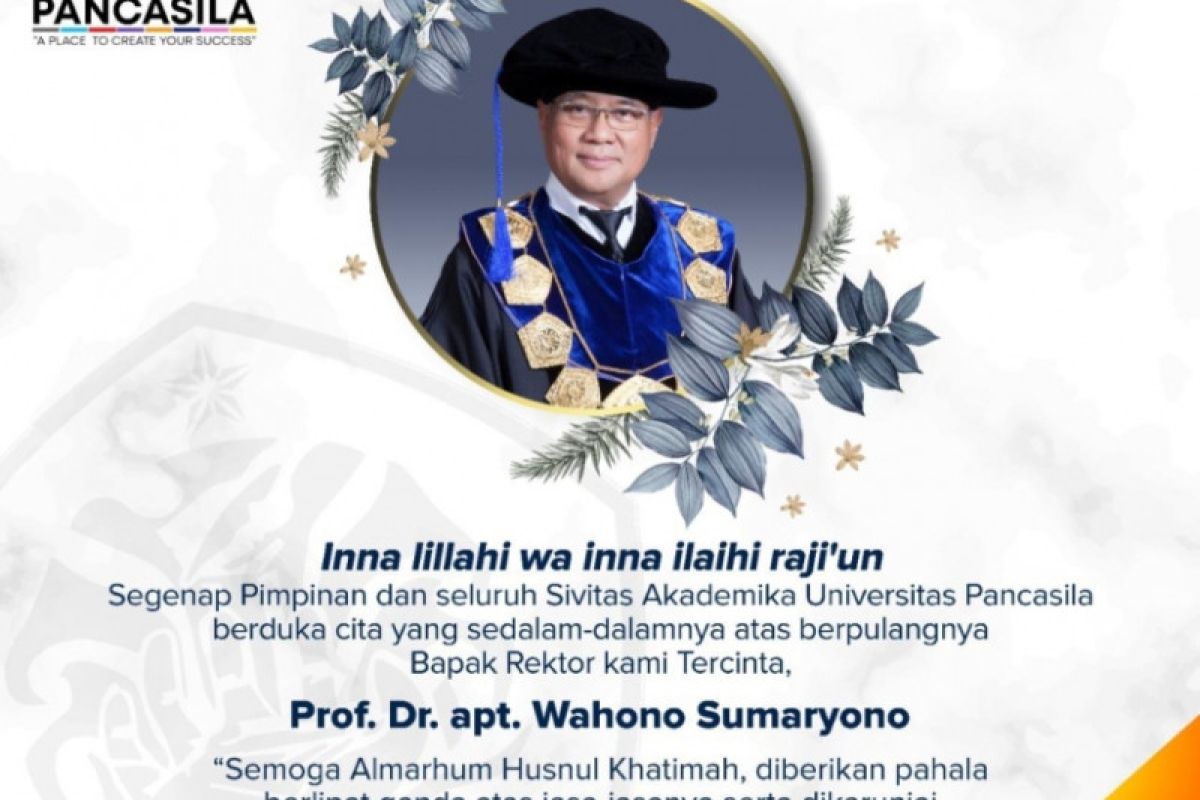 Prof. Wahono Sumaryono, rektor Universitas Pancasila meninggal dunia