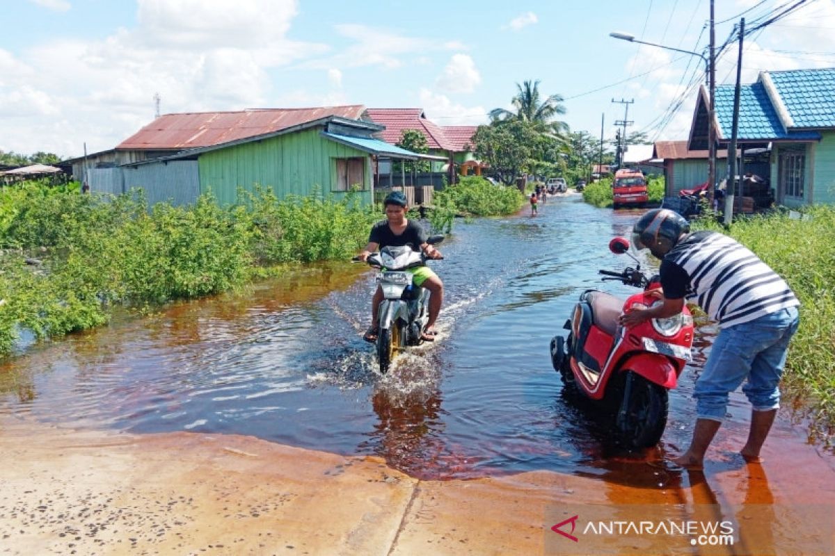 Luapan Sungai Kahayan mulai merendam permukiman di Palangka Raya