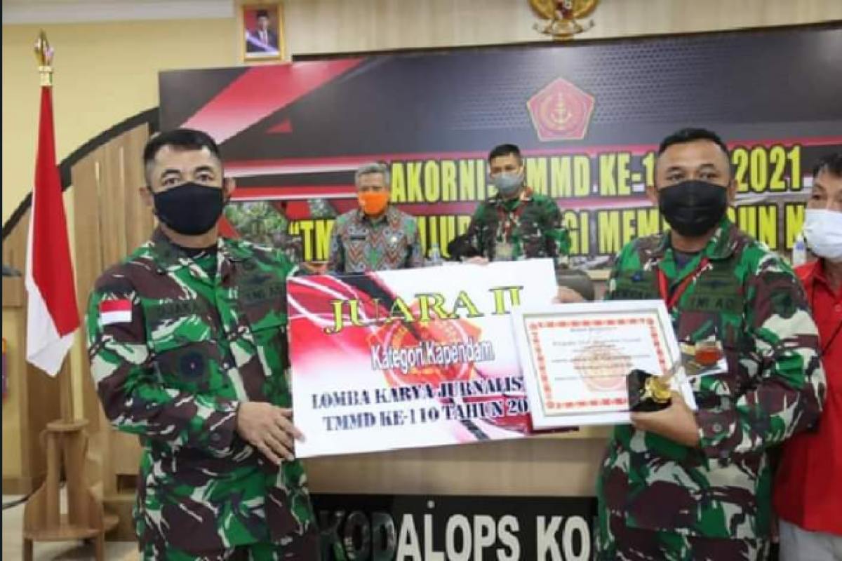 Penerangan Kodam XII/Tanjungpura raih Juara II Lomba Karya Jurnalis TMMD ke-110