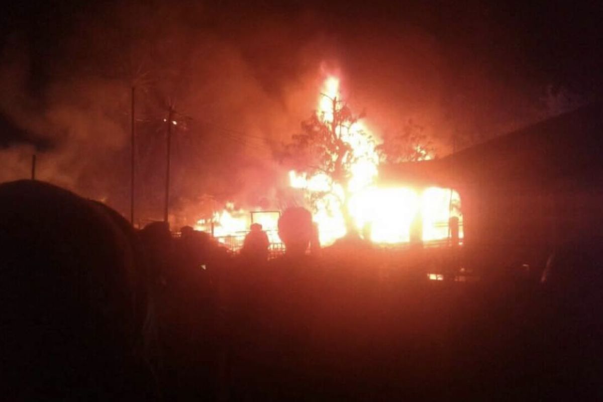 Tujuh rumah bedeng di Inhil ludes terbakar