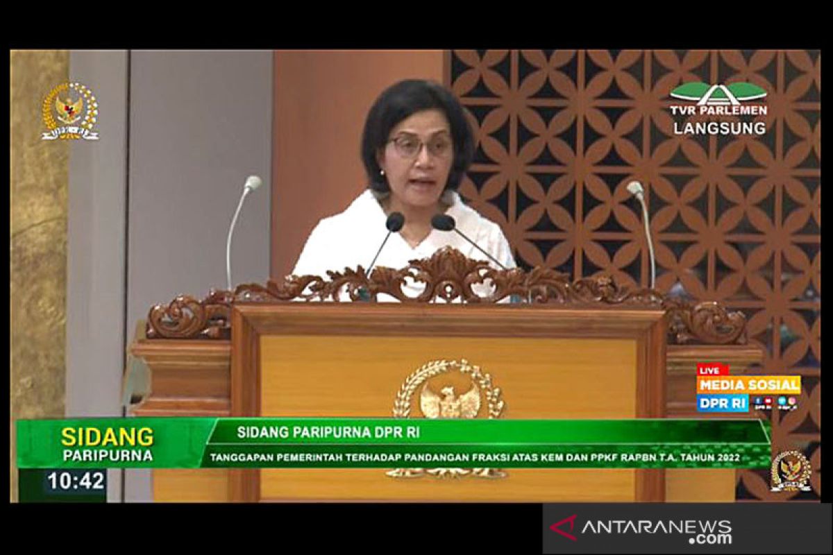 Sri Mulyani paparkan faktor ekonomi 2022 ditargetkan tumbuh 5,8 persen