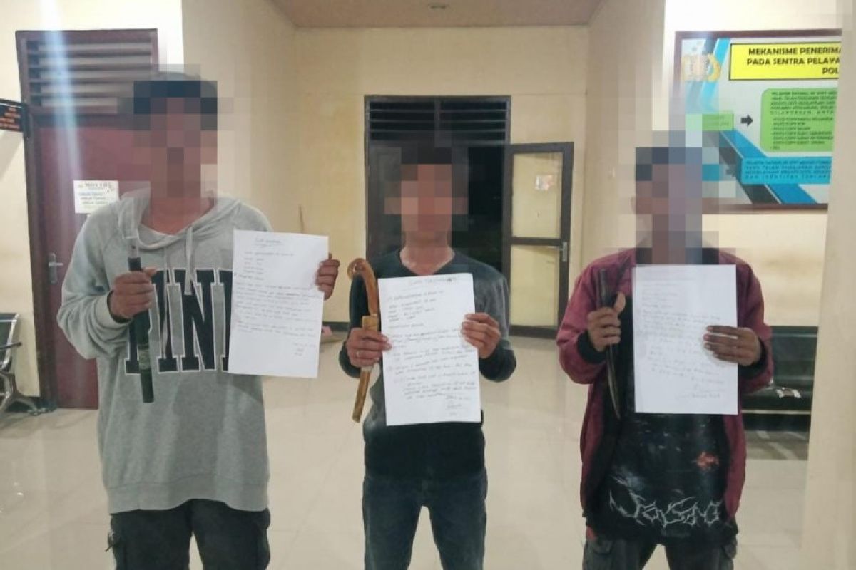 Bawa senjata tajam di seputaran Terminal Alas, tiga remaja digaruk polisi