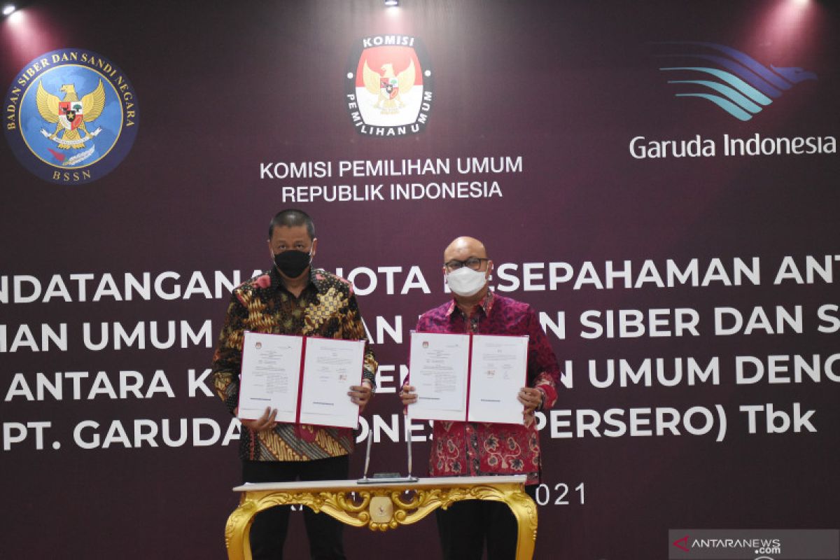 KPU jalin kerja sama dengan PT Garuda Indonesia dan BSSN