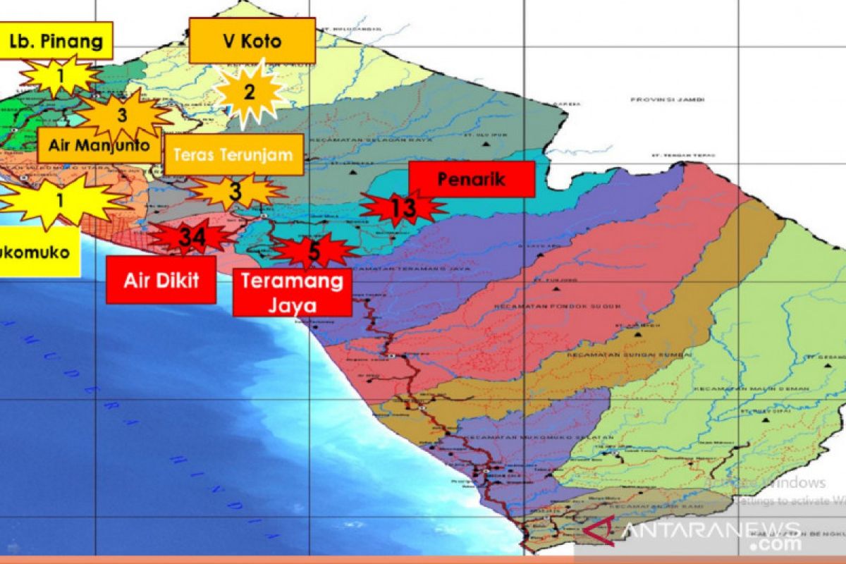 Tiga kecamatan di Mukomuko zona merah COVID-19