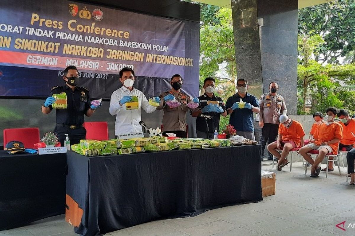 Polri  gagalkan penyelundupan 45 kg sabu-sabu asal Malaysia
