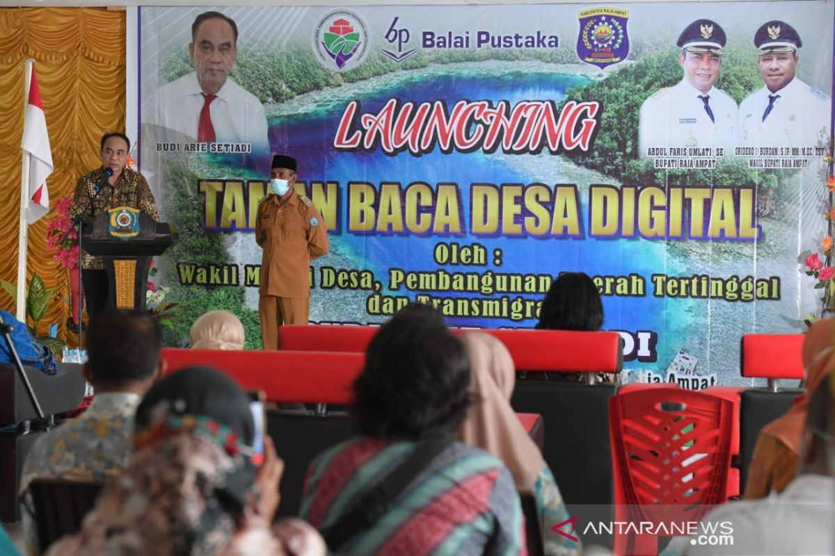 Kemendes dan Balai Pustaka kerja sama Seribu Taman Bacaan Desa Digital