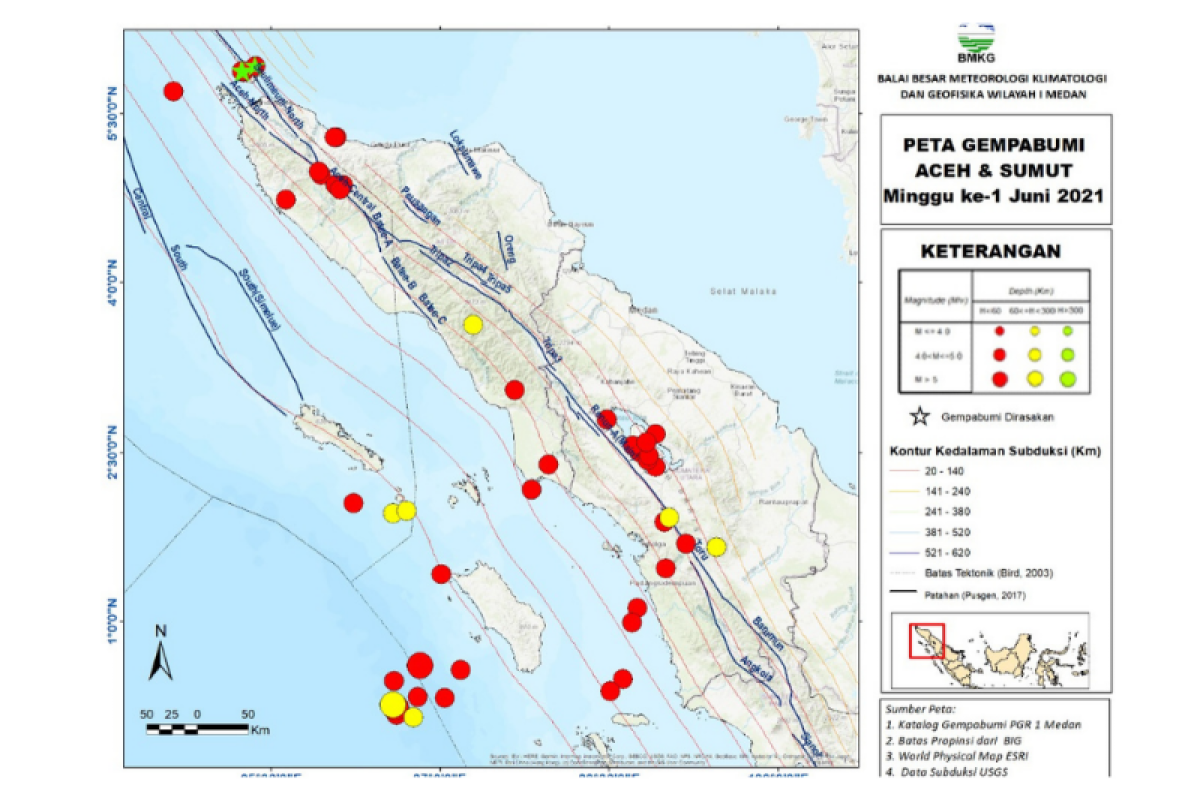 BMKG catat 48 gempa di Aceh dan Sumut dalam sepekan