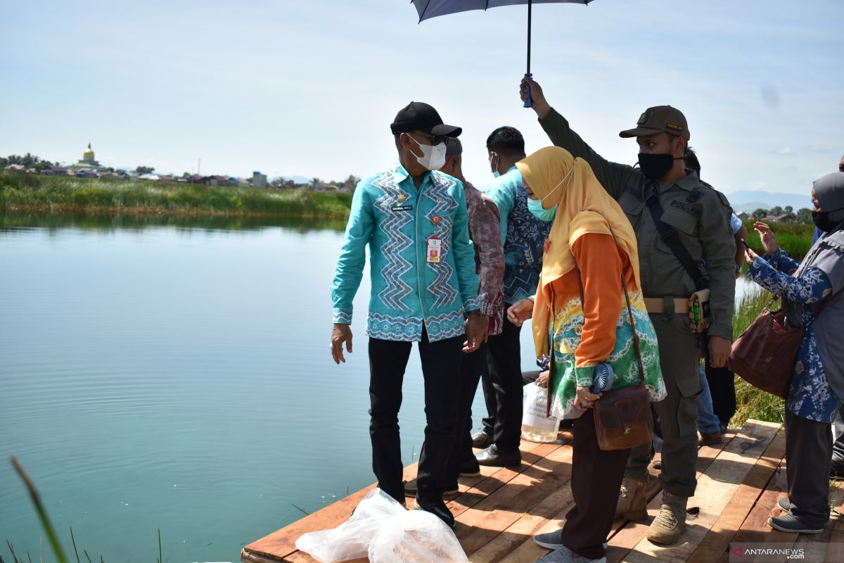 BPBAT Mandiangin tebar 10.000 ekor benih unggul ikan papuyu dan gabus